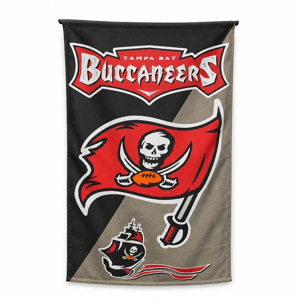 Tampa Bay Buccaneers Wall Banner NFL Decor Black Red Excellent Fabric